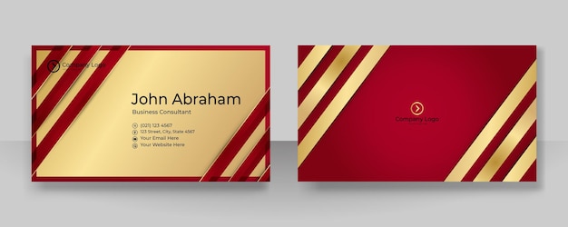 Elegant modern professional black red gold design business card template background