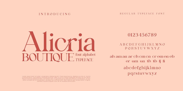 Elegant and modern serif alphabet font uppercase and numberfonts victorian typeface