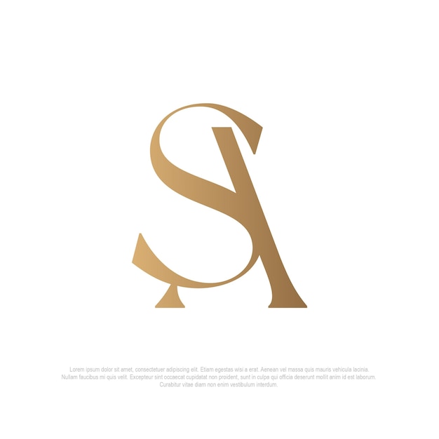 Elegant monogram logo SA