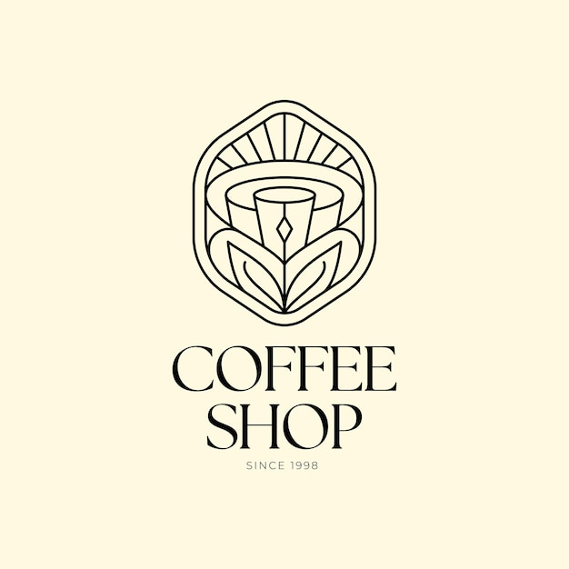 Vector elegant monoline logo for coffee shop