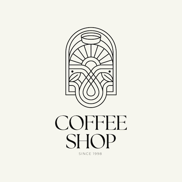 Vector elegant monoline logo for coffee shop