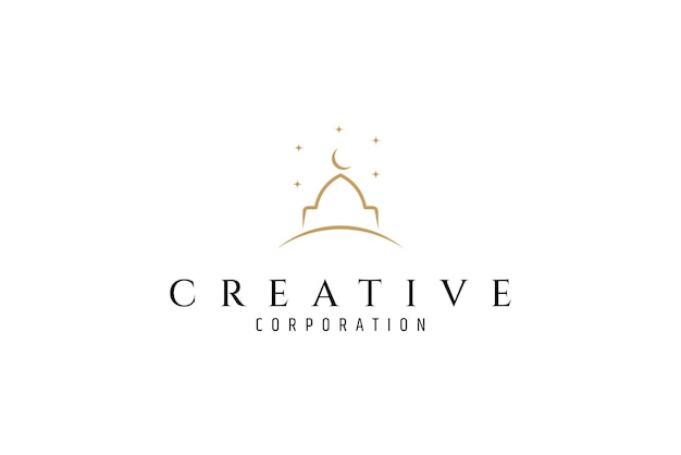 Elegant mosque logo design vector image illustration