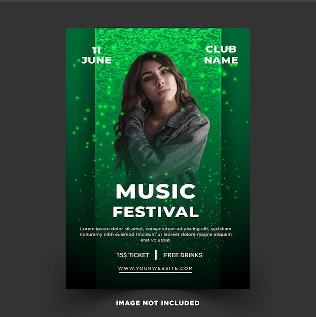 Elegant music festival poster flyer vector eps template