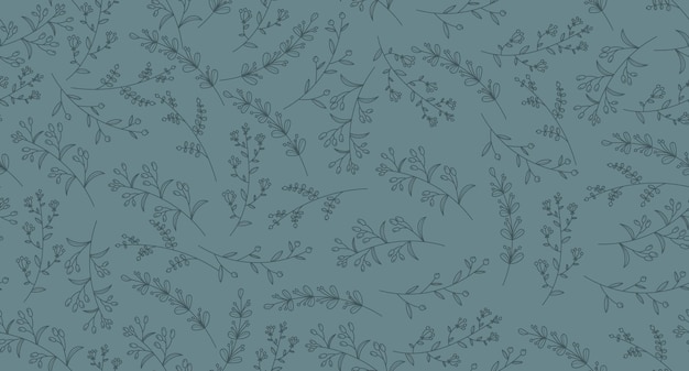 Elegant naadloos patroon met planten en kruiden bladeren naadloos patroon botanisch naadloos patroon bloemenachtergrond hand getrokken vectorillustratie