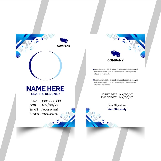 Vector elegant name card and id card templates 481