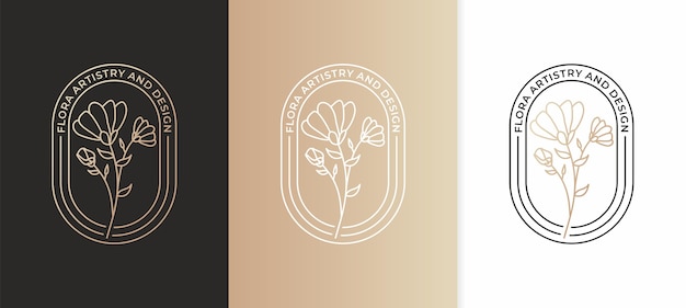 Design elegante logo fiore naturale.