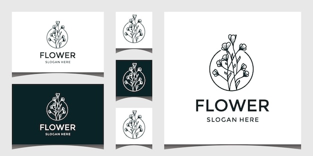 Elegant natuur bloem logo