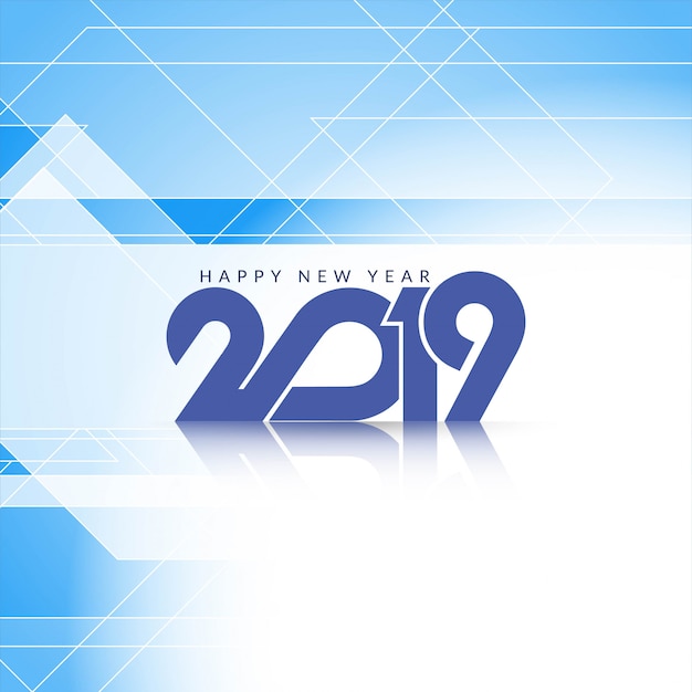 Elegant New Year 2019 blue modern background