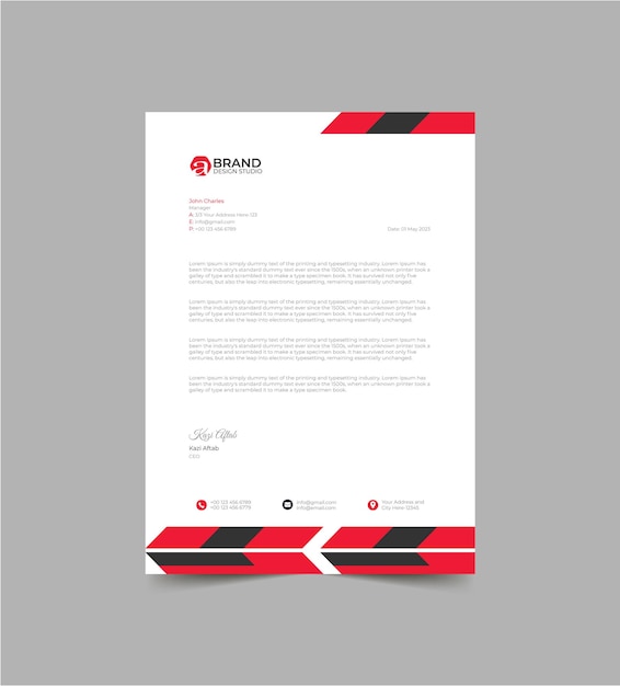 Elegant Nice Letterhead Template Design