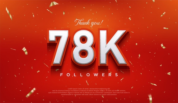 Elegant number to thank 78k followers the latest premium vector design
