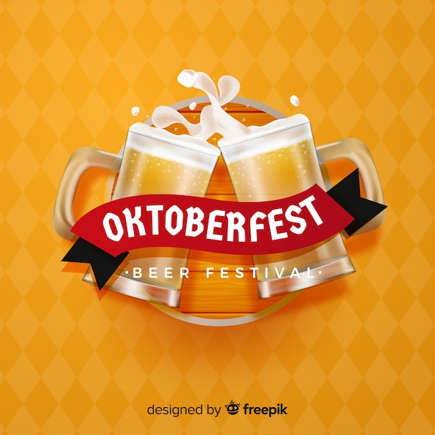 Elegant oktoberfest composition with realistic design