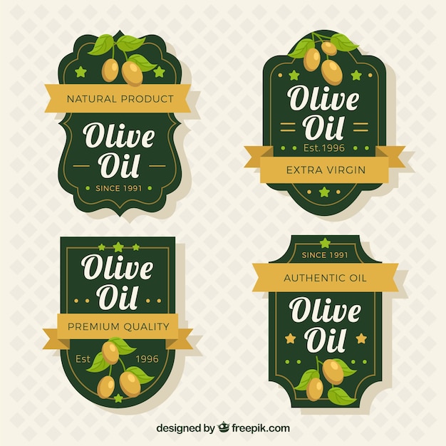 Elegant olive oil labels