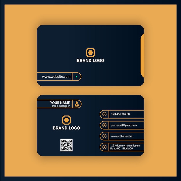 Elegant orange modern business card template