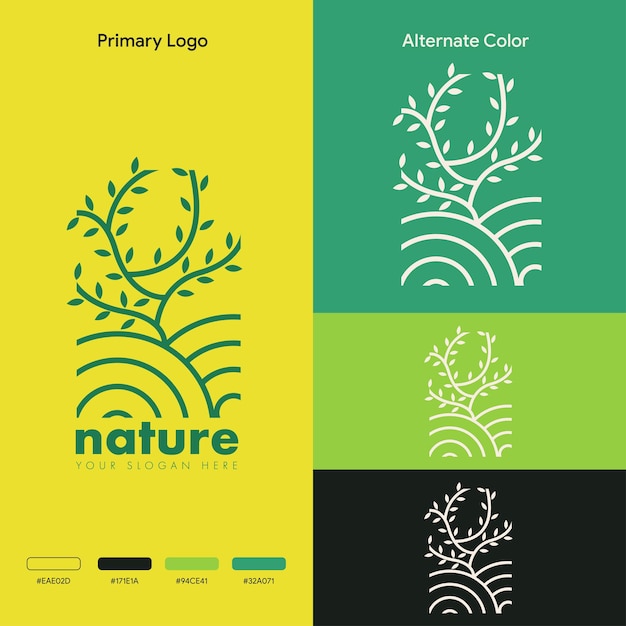 Elegante concetto di logo naturale organico