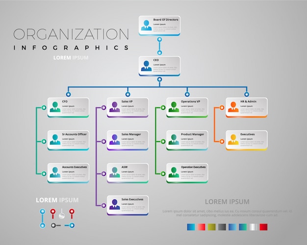 Vector elegant organization chart