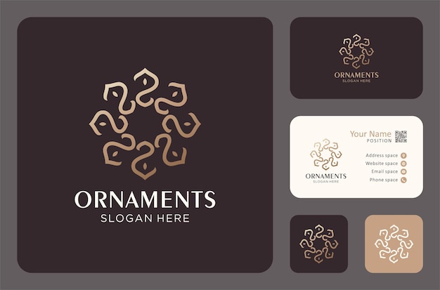 Elegant ornament logo design and business card template.