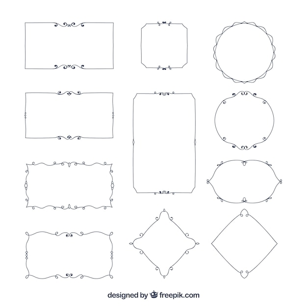 Elegant ornamental borders set