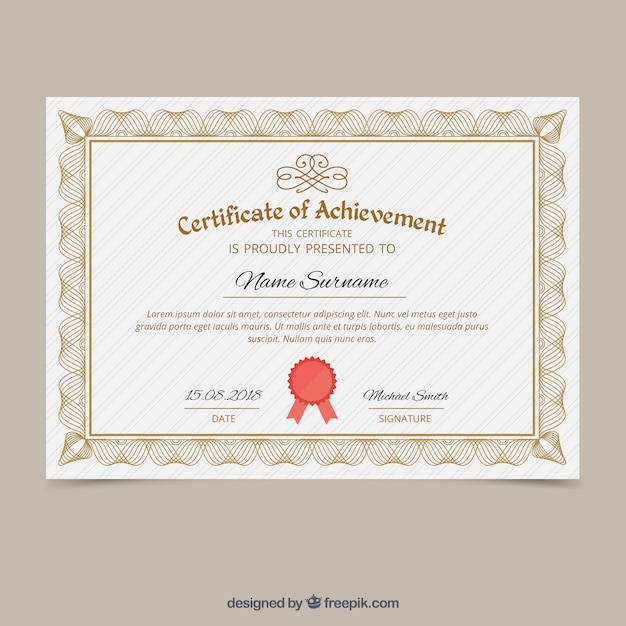 Elegante modello di certificato ornamentale