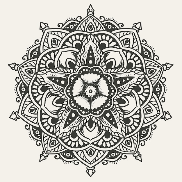 Elegant ornamental circle mandala art