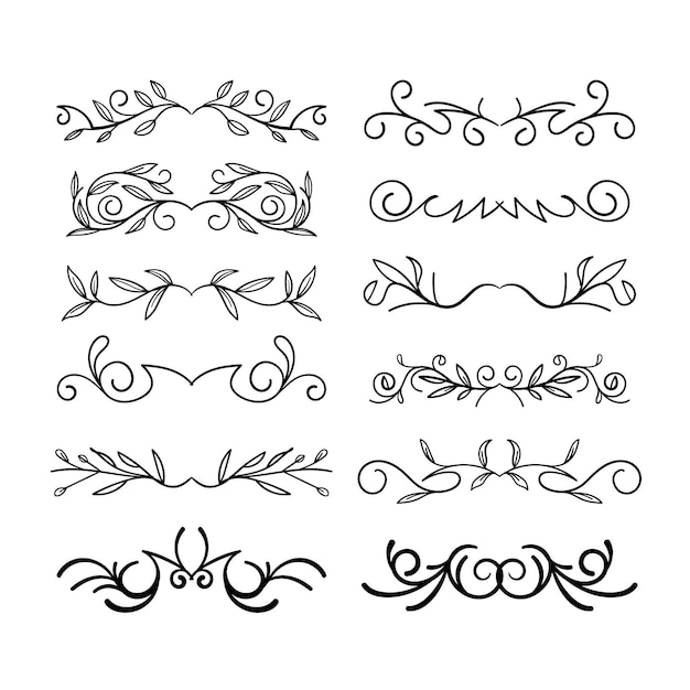 Vector elegant ornamental divider pack