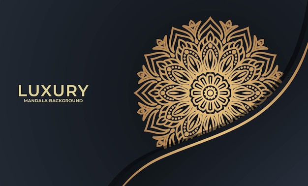 Elegant ornamental mandala background with gold color decoration