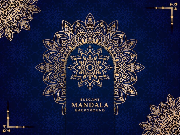 Elegant Ornamental Mandala Background With Golden Arabesque