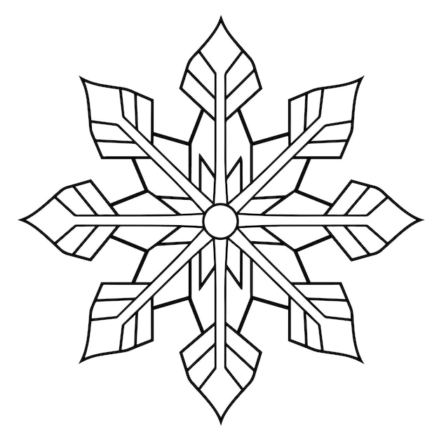 Elegant outline vector of a snowflake symbol