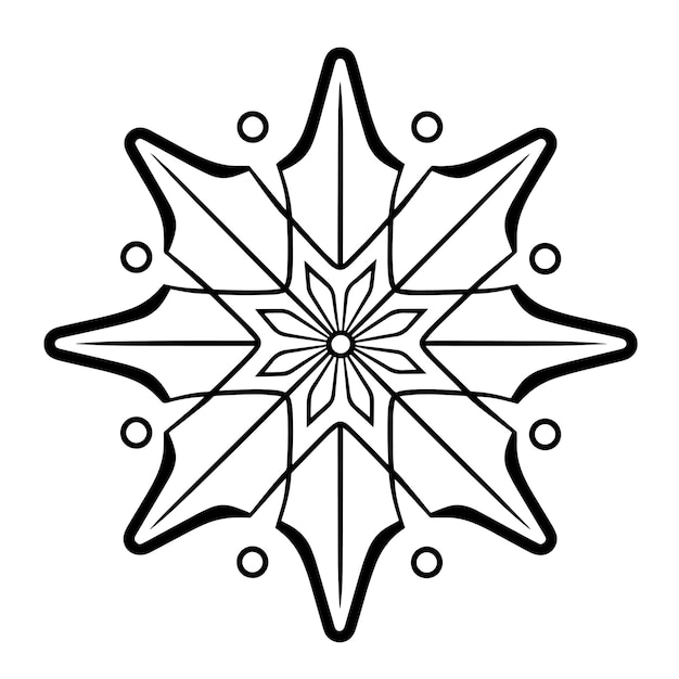 Elegant outline vector of a snowflake symbol