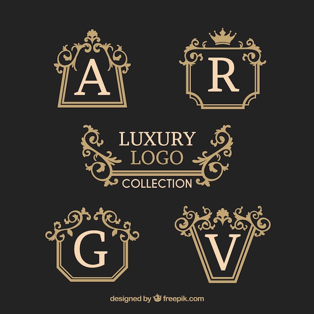 Vector elegant pak vintage embleemmalplaatjes