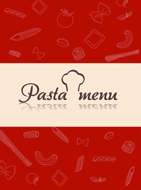 Elegant pasta menu template for restaurant