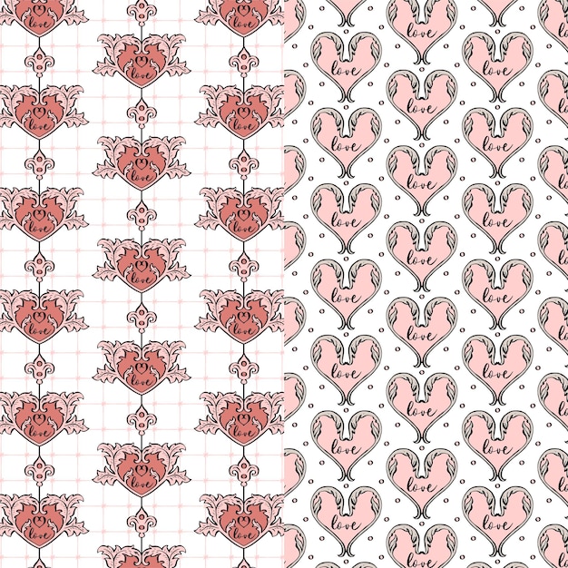 Elegant patterns with hearts