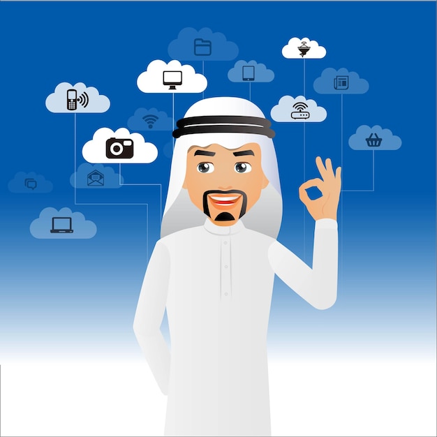 Elegant people  arabbusinessman cloud computing