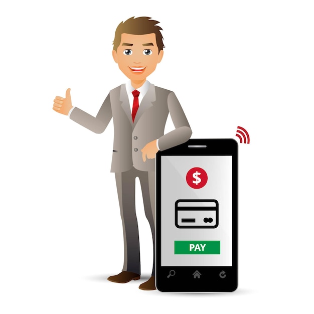 Elegant people mobile payments illustration