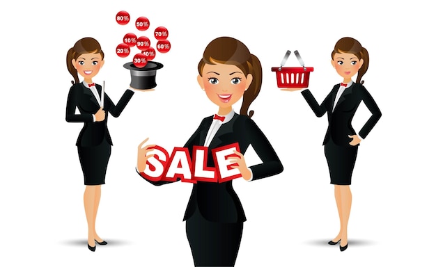 Sales Promotion Girl Vector Clipart