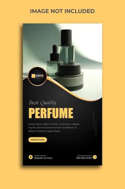 Vector elegant perfume or fragrance facebook and instagram story template