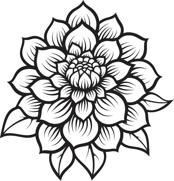 Elegant Petal Essence Black Logo Singular Blossom Stylish Vector Design