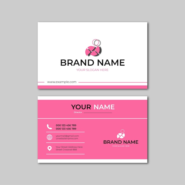 elegant pink and white modern business card design