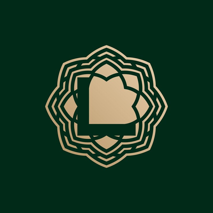 वेक्टर elegant and premium initial letter l symmetrical technology floral logo