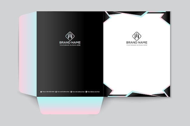 Elegant presentation folder template design minimalist style
