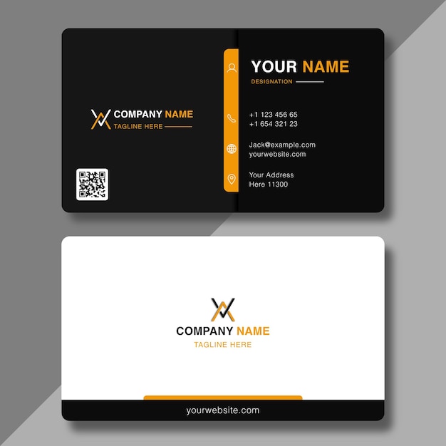 elegant professional black and yellow business card design template