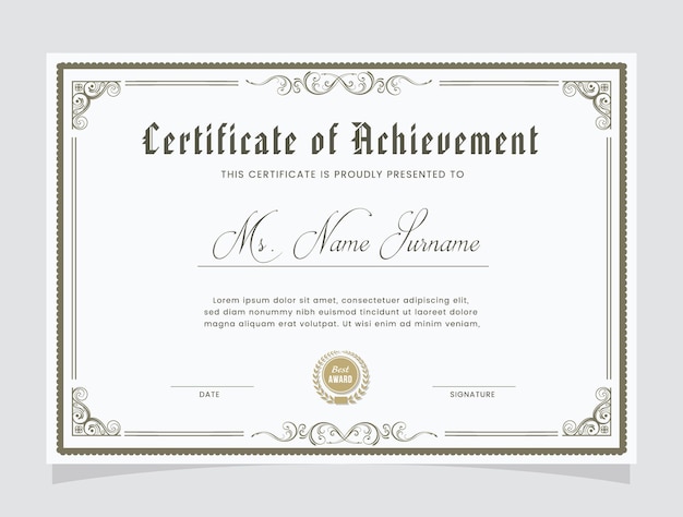 Elegant professional certificate template