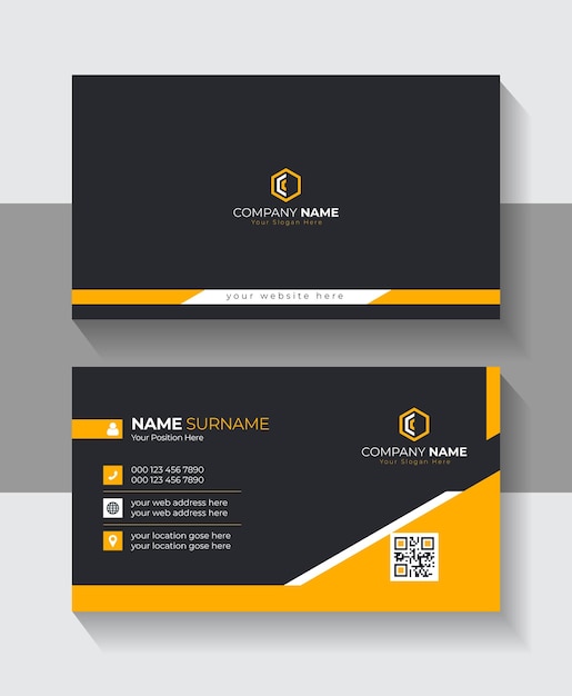 Elegant professional Dark and Orange Modern business card template