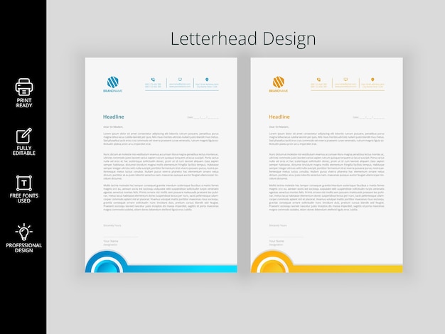 Elegant Professional Modern corporate Business print ready letterhead design bundles