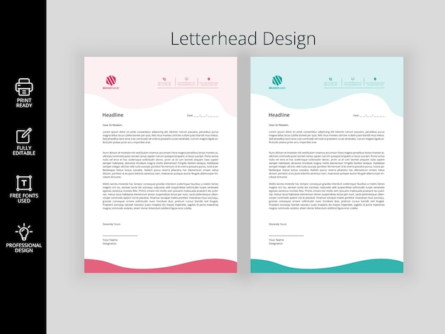 Elegant Professional Modern corporate Business print ready letterhead design bundles