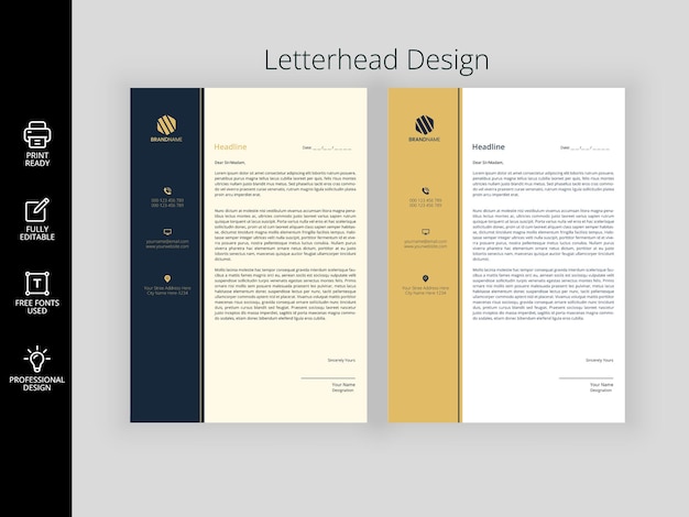 Eleganti pacchetti di design per carta intestata pronti per la stampa aziendale moderna professionale