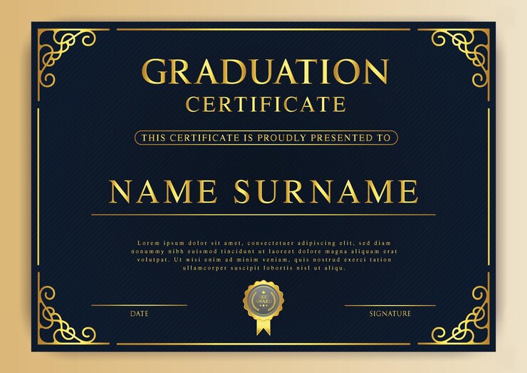Elegant professioneel sjabloonontwerp voor certificaatbanner