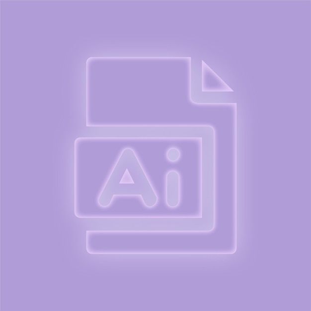 エレガント・パープル・グロー・エフェクト AI ファイル アイコン