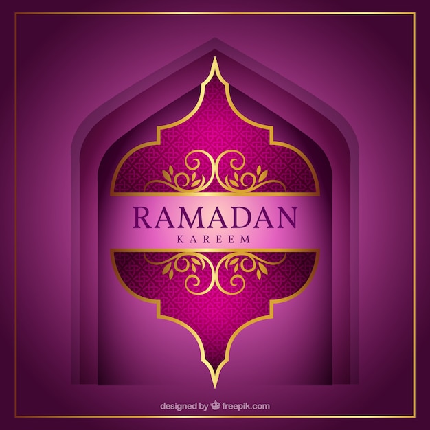 Elegant ramadan achtergrond in paarse tinten