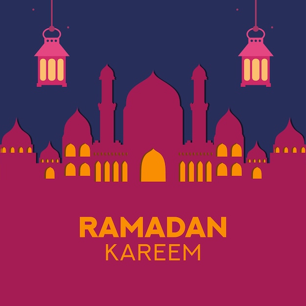 Elegant Ramadan kareem decoratieve feestkaart