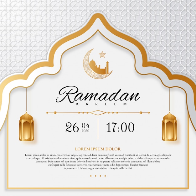 Vettore elegante ramadan kareem. invito del ramadan